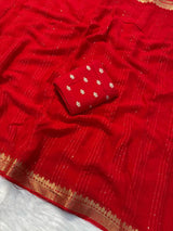 Viscose georgette sequins saree