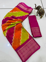 Marshmallow Matte Georgette Rangkat Saree
