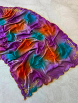 Soft pure rangoli crush abstract handwork saree