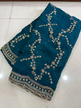 Space silk sequence work saree