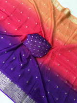 Premium Viscose Chinnon Saree with bandhej blouse