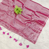 Raga tissue mul cotton saree