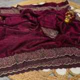 Space silk Diamond work saree