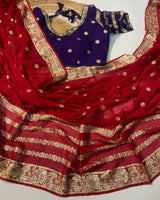 Viscose georgette festive saree