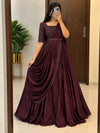 Vichitra silk duppata set dress