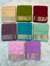Pure chiffon saree with beads buttis