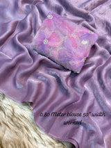 Space silk 3D applique saree