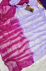 Multi shade chiffon buttis saree