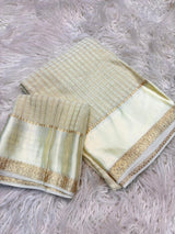 Viscose georgette vintage checks saree