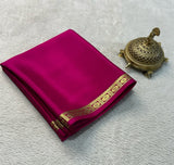Semi Mysore silk saree flower boarder