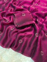 Space silk beads buttis saree