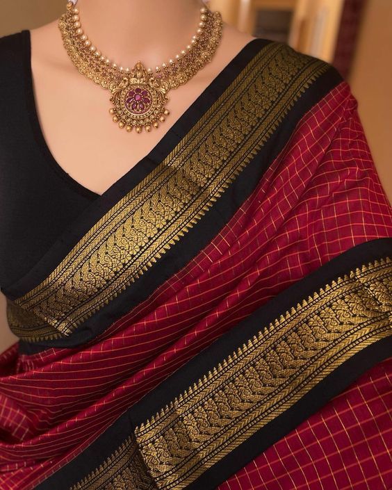 Kalyani pattu cotton checks saree