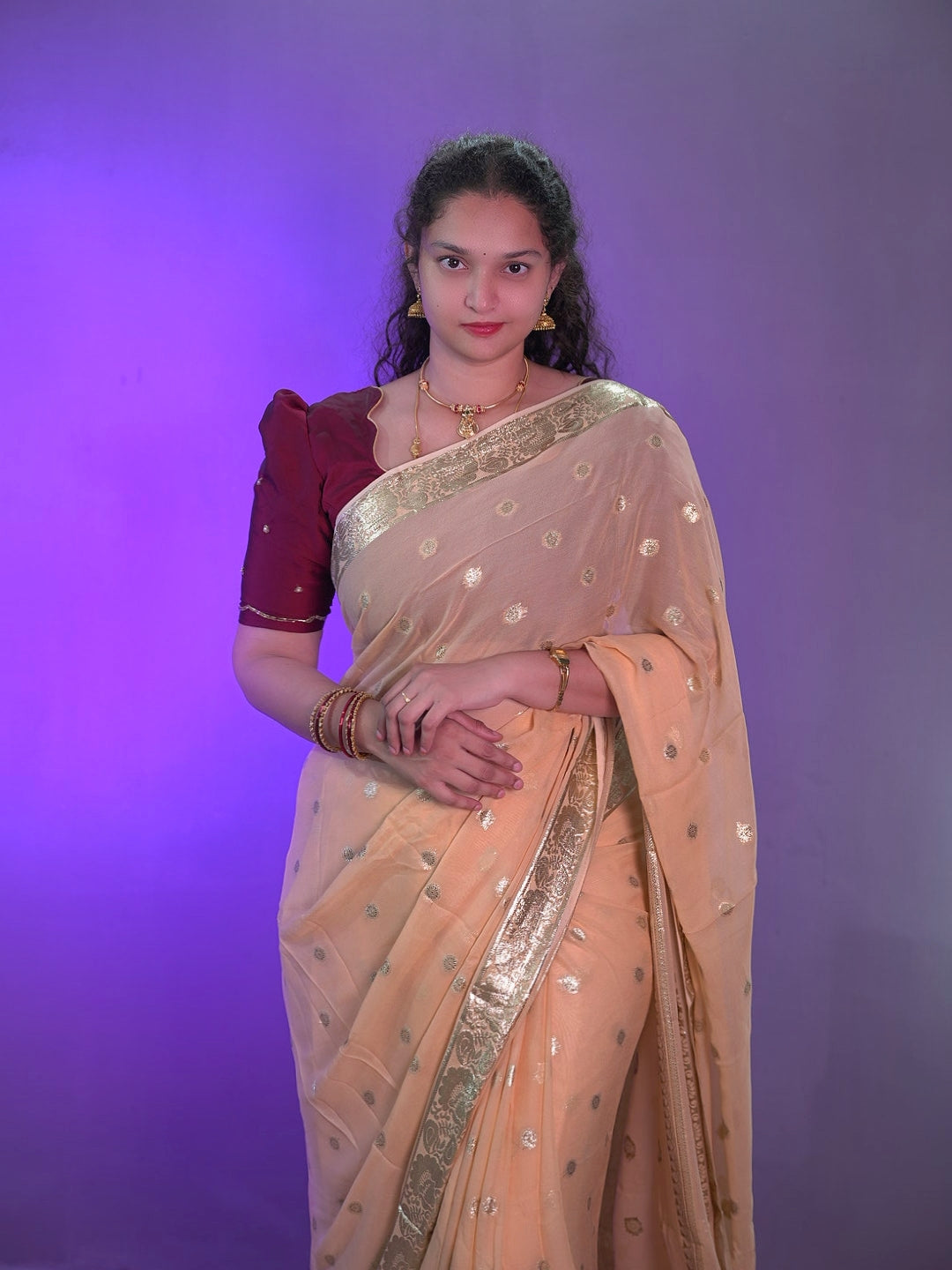 Viscose georgette festive saree