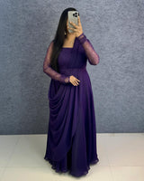 Space silk umbrella dress set