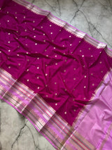 Banarasi soft katan silk contrast boarder saree