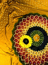 Ganji bandhej silk mirror work soft saree