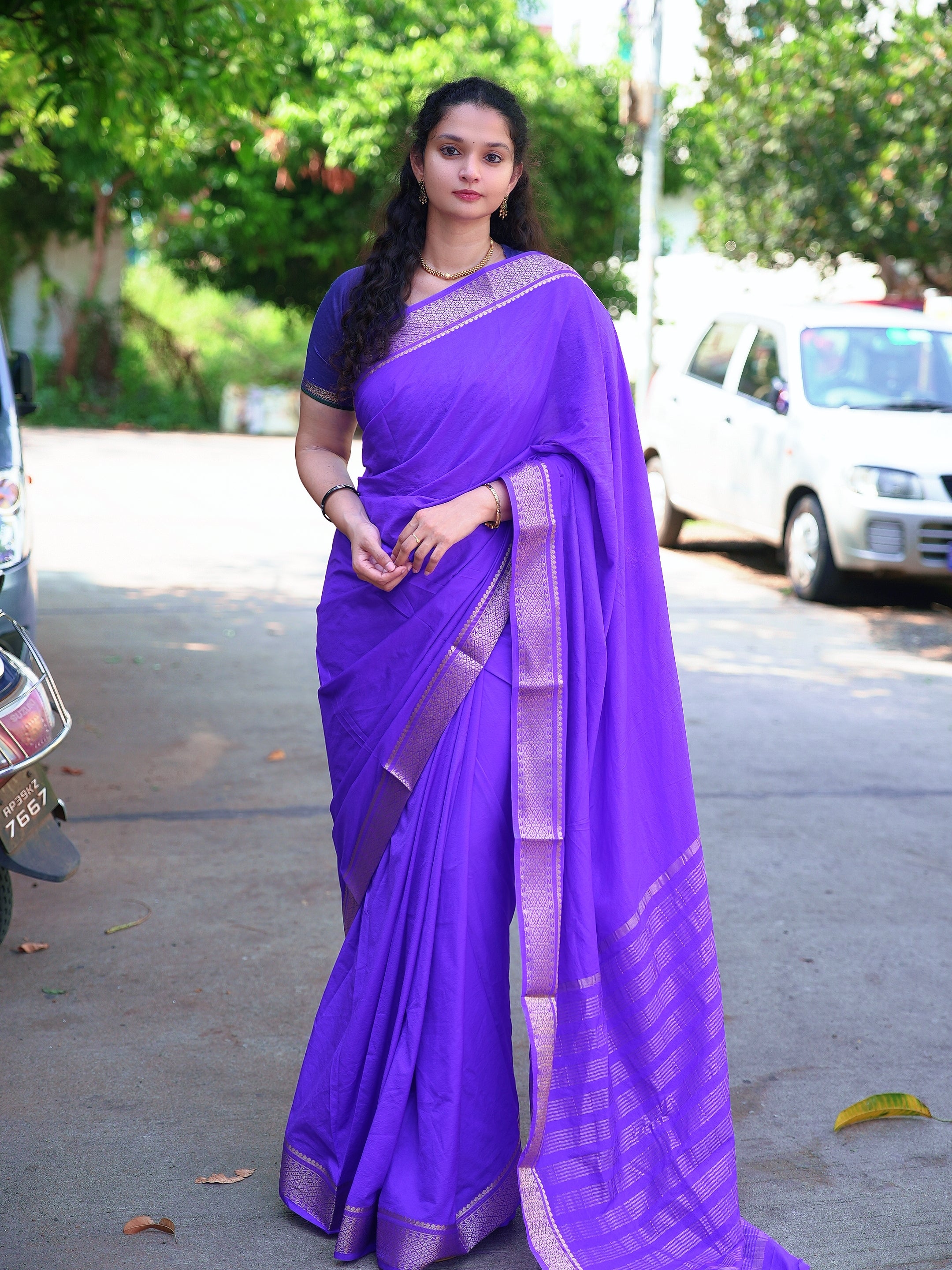 Mysore silk saree gap boarder
