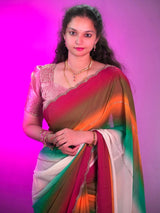 Multi shade party wear saree