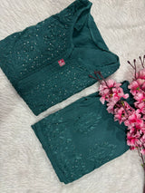 Chikankari Rayon Kurti 3Pc set