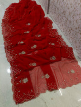Royal georgette handwork saree