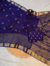 Pure Viscose georgette semi chex chitti pallu saree
