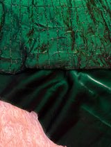 Space silk saree with design work on blouse
