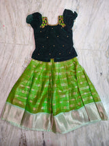 Customised maggam pattu parikini for kids