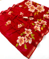 Soft marshmallow georgette floral saree