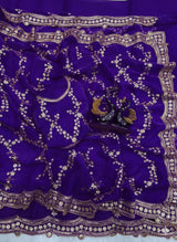 Space silk sequence work saree