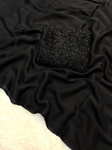 Crush rangoli latkan work blouse saree