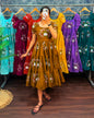 Chanderi floral embroidery maxi frocks for women