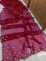 Handwork georgette saree