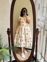 Mul Chanderi Embroidery Frock