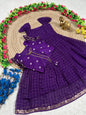 Viscose checks kids coat gown