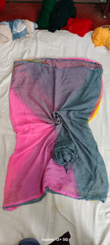 Chiffon multishaded saree