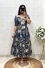 Soft muslin ready to wear maxi frocks