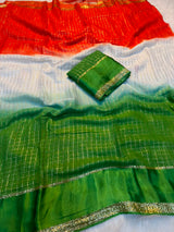 Independence day special viscose georgette saree
