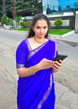 Semi Mysore silk saree flower boarder