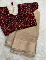 Surabhi- Viscose Georgette weaving checks saree