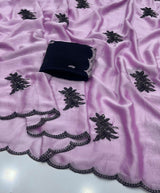 Rangoli silk saree embroidery buttis