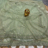 Party wear designer beads work net saree