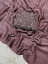 Crush rangoli latkan work blouse saree