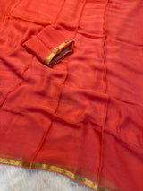 Viscose georgette piping saree