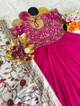 Trending partywear heavy maggam work anarkali set