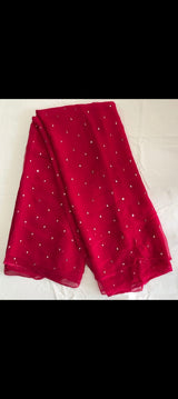 Chiffon mirror work saree