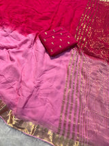 2 shades viscose georgette saree