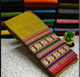 Narayanapeta Handloom cotton peacock Boarder saree