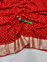Pure Viscose georgette saree