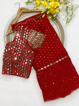 Bollywood style Rani ruffled saree