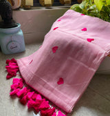Mul cotton heart embroidery saree
